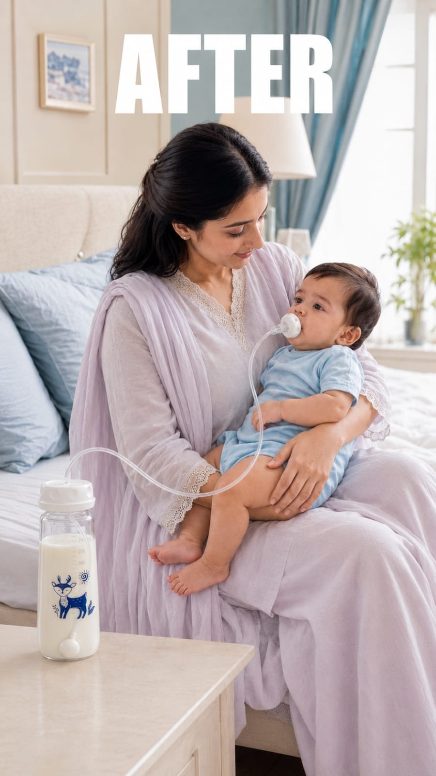 Comfortable Supervised Feeding - 240ml Anti-Colic Baby Feeding Bottle | Easy and Comfortable Supervised Feeding